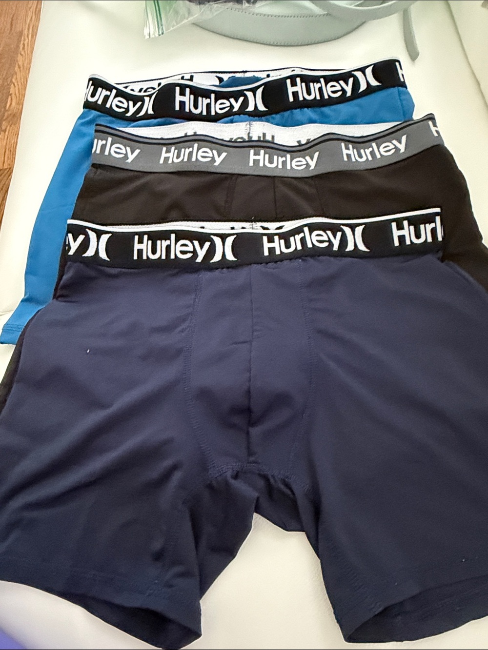 Hurley Men’s Boxer Brief 3-Pack — Blue, Black, Navy